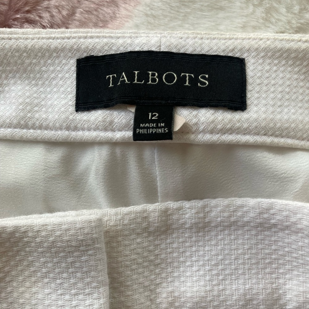 Talbots White Textured Pants - Picture 3 of 10
